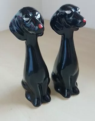 Buy Vintage Mid Century Pair Black Dogs • 20£