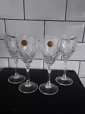 Buy 4 X Vintage Cristal D'Arques France Fontenay Water Wine Glasses Lead Crystal • 9.95£