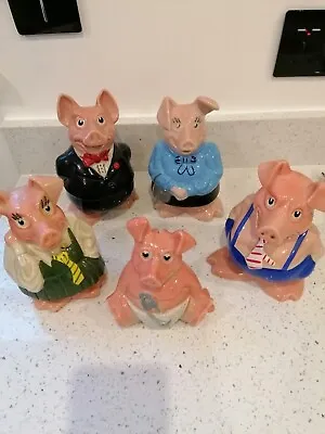 Buy Full Set Of 5 NatWest Pigs Family - Wade Money Boxes  • 41£