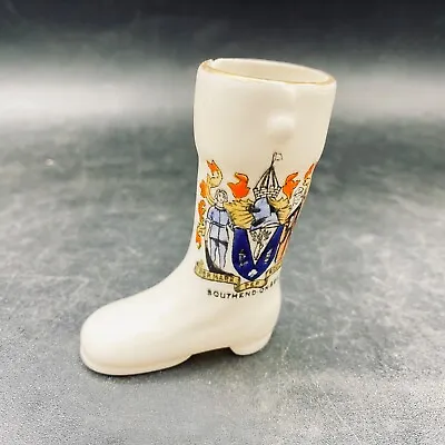 Buy SOUTHEND ON SEA Crest Crested China Wellington Boot Miniature China Collectable • 19.47£