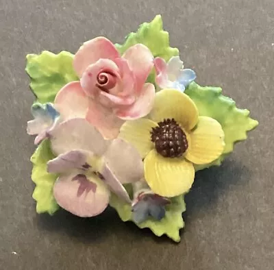 Buy Vintage Crown Staffordshire China Brooch • 15.99£