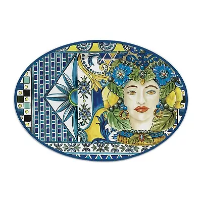 Buy Italian Melamin Pottery Art Pottery Oval Tray Plate Tile Pattern Lemons • 24.99£