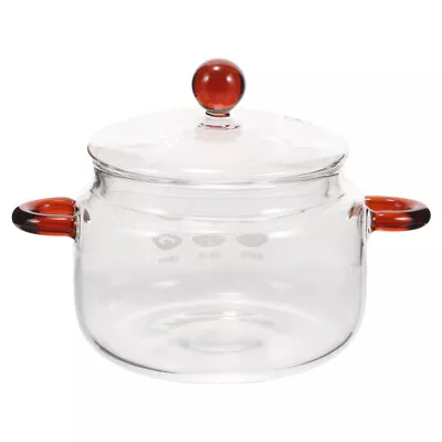 Buy  Glass Cooking Pot With Lid Heat Resistant Glass Saucepan Borosilicate Glass • 14.98£