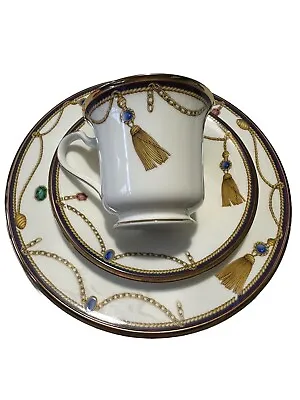 Buy Noritake 3 Piece Set Tea Cup Saucer Side Plate 4711 Tassel Fine China 24kt Gold • 25.17£