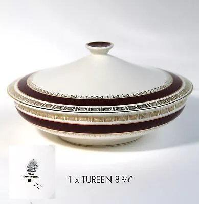 Buy Crown Ducal Tureen Serving Dish Chatsworth Burgundy 7285 • 14.99£