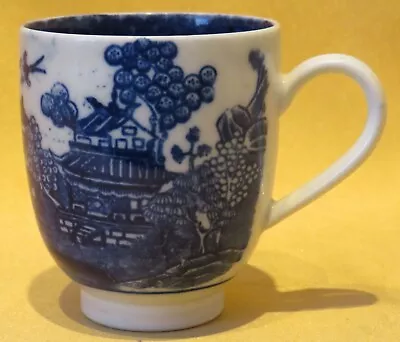 Buy Antique Caughley Willow Nankin Pattern Blue & White Coffee Cup C1784-99 • 90£