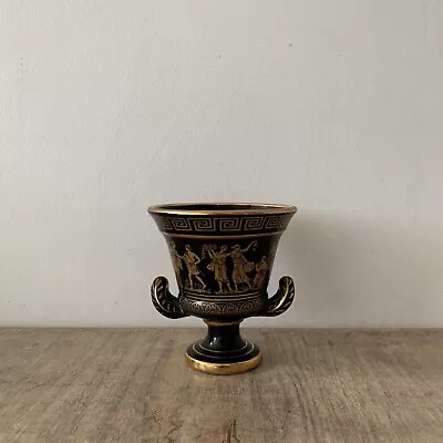 Buy Vintage Rhodes Gold Navy Urn Vase Planter Double Handled Mantel Decor • 15£