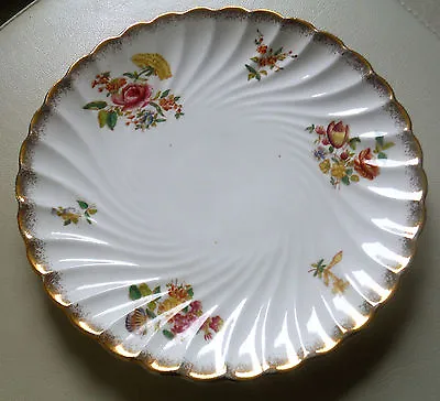 Buy Vintage Floral Serving Plate Swirling Relief Gold Enhancement • 9£