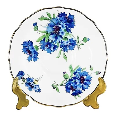Buy Antique Hammersley & Co CORNFLOWER BLUE Floral Bone 5 3/8” Saucer NEW • 9.17£