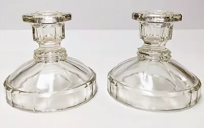 Buy Pressed Glass Taper Candle Holder Set Collectors Vintage Candle Holder   • 6.23£