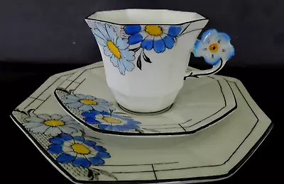Buy Art Deco/Vintage Tea Set Trio.Melba Bone China Flower Handled Cup. Hand Painted. • 27.95£