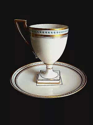 Buy Rare Antique Willets Belleek Tea Cup & Saucer Square Bottom   • 104.19£