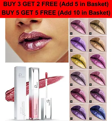 Buy Pudaier Metalic Lip Gloss Shimmer Glittering Liquid Lipstick • 3.99£