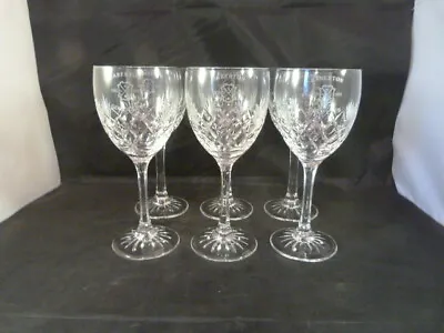Buy Set Of 6 Edinburgh Crystal Wine Glasses, Baberton Golf Club, Great Condition • 40£