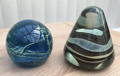 Buy 2 Large Mdina Glass Paperweights • 12£
