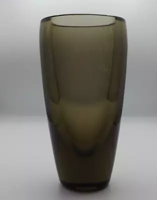 Buy Whitefriars Cinnamon/amber Glass Vase Designed By Geoffrey Baxter 20cm Shape9495 • 39£