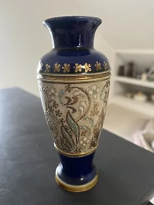 Buy Antique Royal Doulton Slaters Vase. Blue, Cream, Gold.  • 30£
