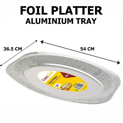 Buy Aluminium Tin Foil Platters Buffet Disposable Catering Food Tray Plate 22  • 9.99£