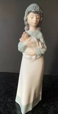 Buy Vintage NAO/LLADRO Girl Holding A Puppy Figurine 1990 Excellent Condition • 8.75£