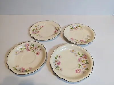 Buy 4 Vtg Homer Laughlin Virginia Rose Fluffy Rose Dessert Plates 1937-1942 • 10.88£