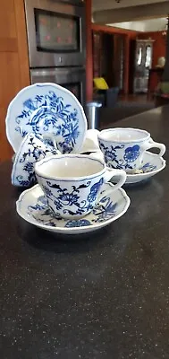 Buy Set Of 3 Blue Danube Blue Onion China Cup & Saucer Set • 25.58£