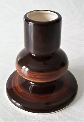 Buy Jersey Pottery Vintage Reto Hand Painted Large Brown Candlestick • 6.49£