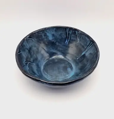 Buy Rebecca Wood Studio Art Pottery Denim Effect Blue Glaze Decorative Bowl • 10£