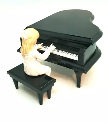 Buy Vintage Enesco  RECITAL ~~Porcelain GIRL Piano Playing Figurine 1982Collectible • 23.70£