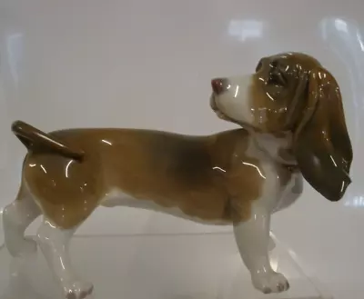 Buy Lladro Bassett Hound Figurine 8-inch Porcelain Dog Ornament Spain Unboxed • 14.99£
