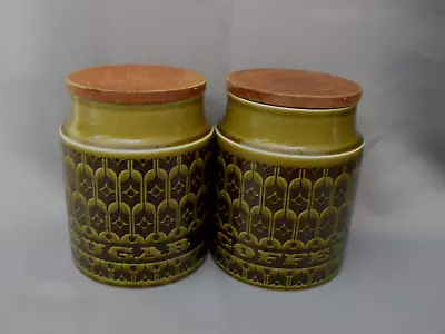 Buy Hornsea Heirloom Olive Green Kitchen Storage Cannisters Jars Sugar Coffee 1974 • 15£
