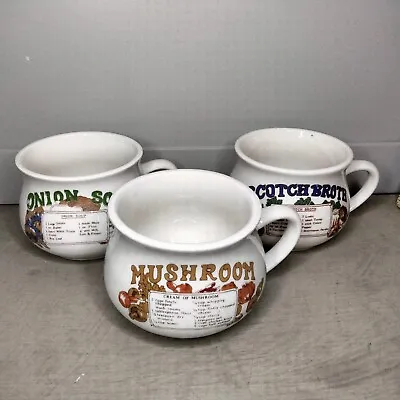 Buy 3 Stone Ware Soup Pot Bowls Set Vintage Collectible Gift • 11.98£