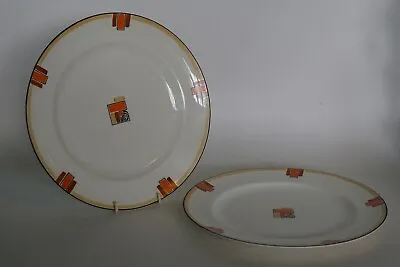 Buy Grays Pottery - Pair Of Art Deco Geometric Motif 9  Entree Plates - 8851 C.1930 • 12.95£