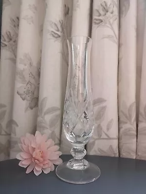 Buy Lovely Quality Vintage Crystal Cut Glass Short Stem Bud Vase • 19.95£