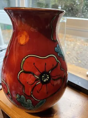 Buy Poole Pottery Vase Poppy Design Height 25cm. In Excellent Condition • 23£