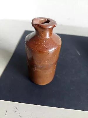 Buy Brown Salt Glazed Stoneware Ink Bottle Lovatt & Lovatt 11.5cm Langley Mill 1880s • 12£