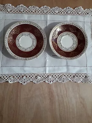 Buy Art Deco Crown Ducal Rosemary 2 Deep Dish Saucers Floral Made In England • 6£