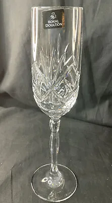 Buy Royal Doulton Crystal Tall Cut Glass Flute Champagne Cava Prosecco Wine Wedding • 20£