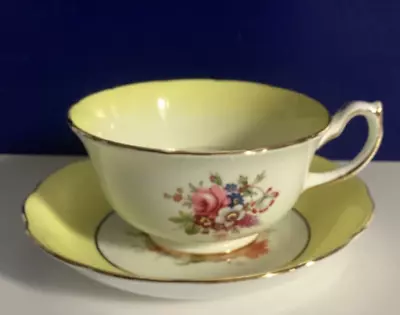 Buy Hammersley Cabinet Cup & Saucer Yellow Floral Pattern 3069 • 12.95£