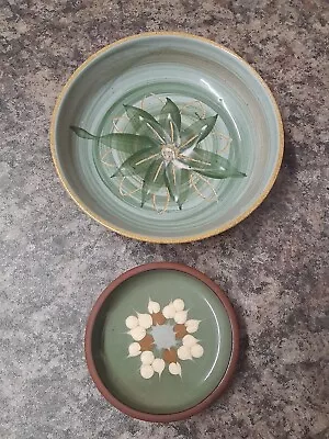 Buy Vintage 1960's -70's 6  Holkham Pottery Bowl Abstract Floral 1 Other Tenly? • 7£