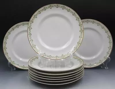 Buy French Limoges Porcelain Set Of 9 Dinner Plates By M. Redon Rose Swags W/ Gold • 188.20£