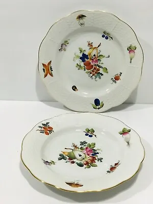 Buy Vintage Herend Fruits And Flowers ( BFR) 2 Bread Plates Hand Painted 1920’s • 177.69£