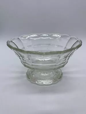 Buy Vintage Pressed Glass Retro Designed Scalloped Rimmed Footed Dessert Bowl • 6.99£