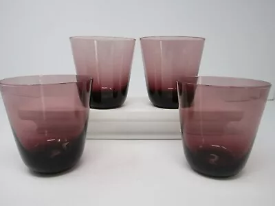 Buy Set Of 4 Amethyst Purple PENTIK Finland Handblown 8 Oz Glassware Tumblers • 52.10£