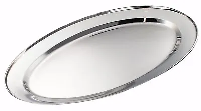 Buy S/Steel Oval Serving Platter Tray Dish Meat Poultry Carving Roasting Buffet • 3.58£