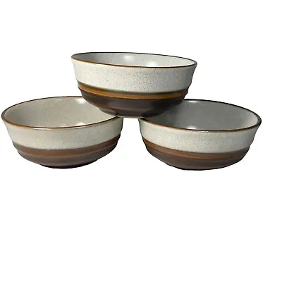 Buy 3 Denby Stoneware Potters Wheel Cereal / Desert / Soup Bowls 13cms • 12.99£