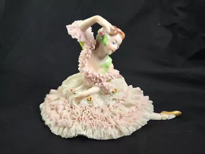 Buy Vintage Capodimonte Dresden Lace Ballerina Dresden Porcelain Figurine Germany • 71.03£