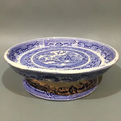 Buy Antique Blue & White China Comport Willow Pattern • 49.95£