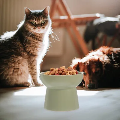 Buy Ceramic Cat Food Bowl Floor Cat Bowl Dog Water Fountain Tableware Cats • 18.30£