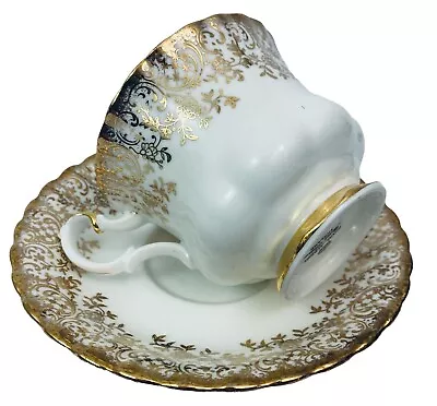 Buy Royal Albert Montrose Cup & Saucer Set White Gold Filigree Vintage Gift Pedestal • 33.66£