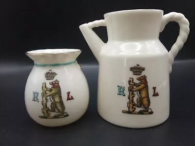 Buy Goss Crested China - R.L BEAR & RAGGED STAFF - Bagware Vase, Scarborough Kettle. • 10£